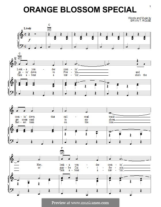 Orange Blossom Special: Для голоса и фортепиано (или гитары) by Ervin T. Rouse