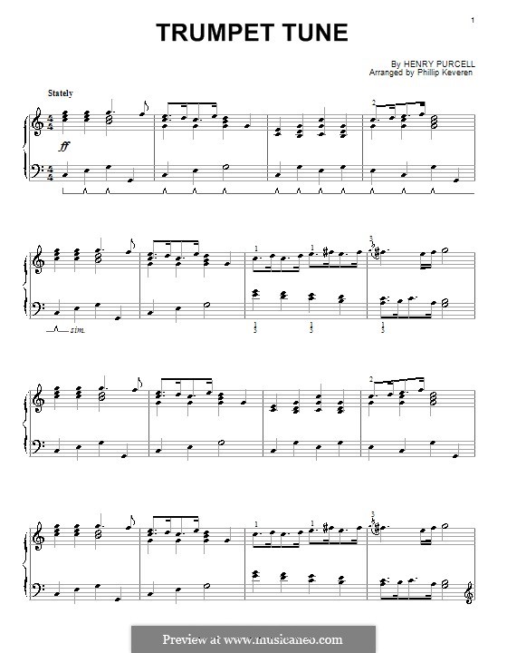 Martial Air (Trumpet tune and Air): Для фортепиано (соль мажор) by Генри Пёрсел