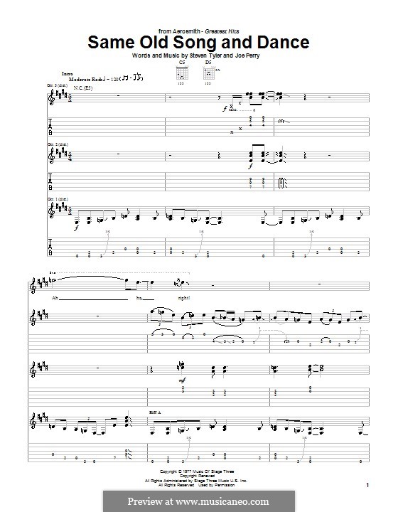 Same Old Song & Dance (Aerosmith): Для гитары с табулатурой by Joe Perry, Steven Tyler