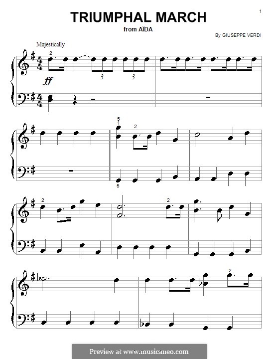 Марш: Для фортепиано (очень легкая версия) by Джузеппе Верди
