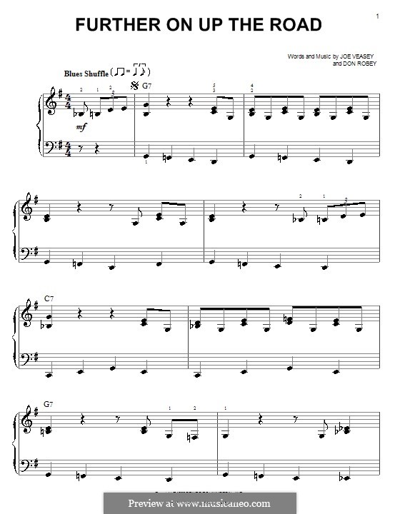 Farther Up the Road (Bobby 'Blue' Bland): Для фортепиано (легкий уровень) by Don Robey, Joe Veasey
