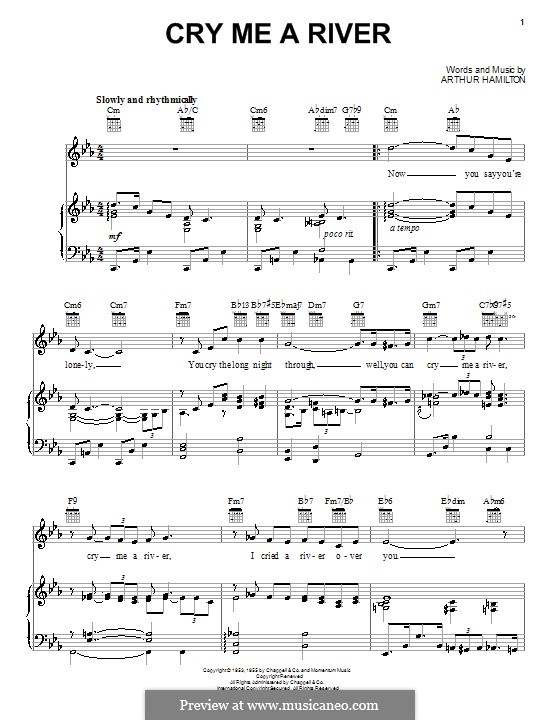 Cry me a river. Cry me a River Ella Fitzgerald Ноты. Cry me a River Arthur Hamilton Ноты. Cry me a River Ноты Hamilton. Cry me a River джазовый стандарт Ноты.