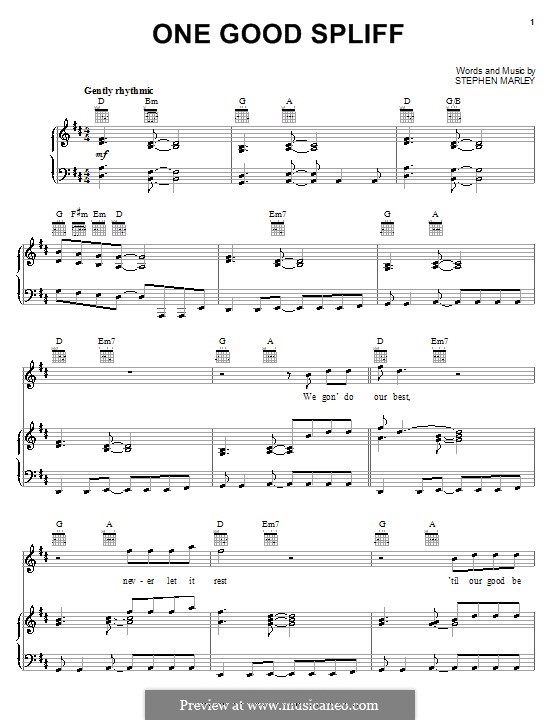 One Good Spliff (Ziggy Marley): Для голоса и фортепиано (или гитары) by Stephen Marley