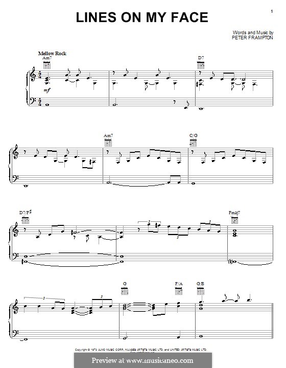 Lines on My Face: Для голоса и фортепиано (или гитары) by Peter Frampton