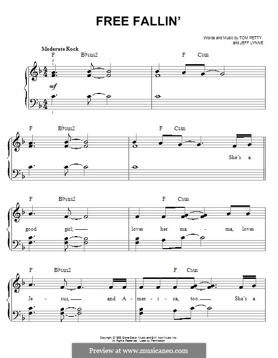 Free Fallin': Для начинающего пианиста by Jeff Lynne