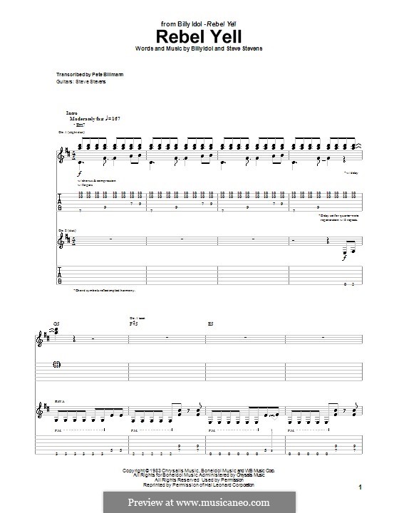 Rebel Yell: Для гитары с табулатурой by Steve Stevens