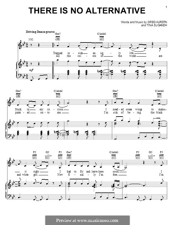 There Is No Alternative (from Ice Princess): Фортепиано, голос и гитара (Tina Sugandh) by Greg Kurstin
