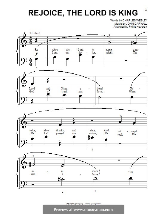 Rejoice the Lord Is King: Для фортепиано by John Darwall