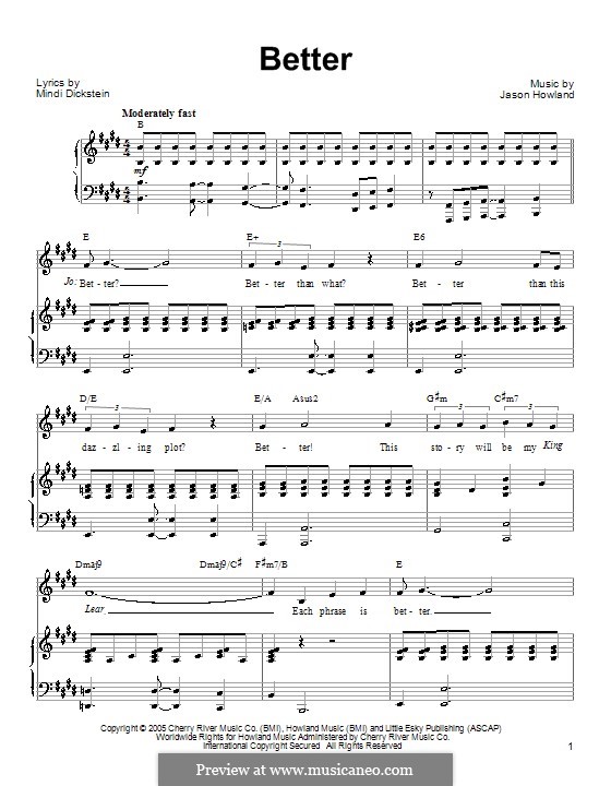 Better (from Little Women: The Musical): Для голоса и фортепиано или гитары (Mindi Dickstein) by Jason Howland