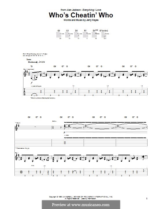 Who's Cheatin' Who: Гитарная табулатура by Jerry Hayes
