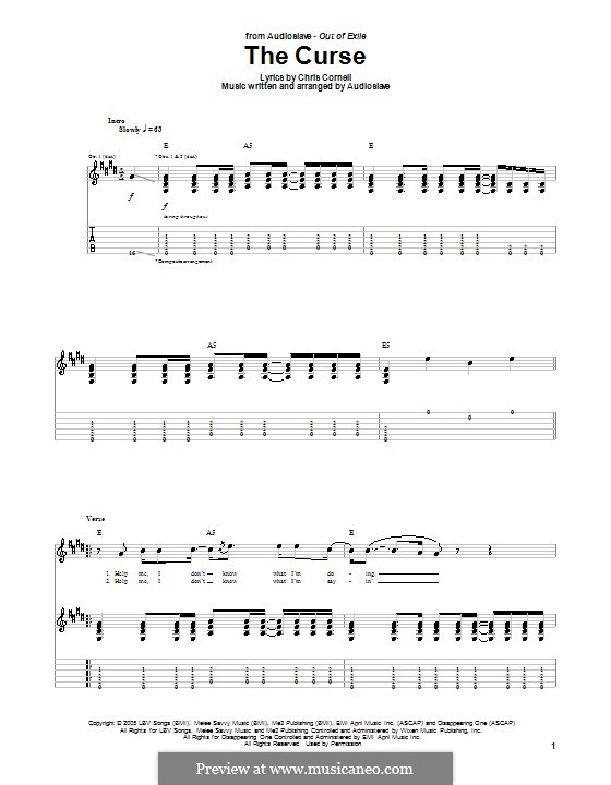 The Curse (Audioslave): Гитарная табулатура by Chris Cornell