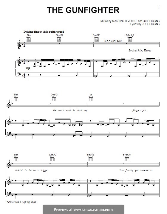 The Gunfighter (from Johnny Guitar): Для голоса и фортепиано (или гитары) by Martin Silvestri