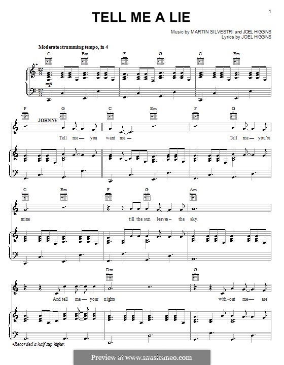 Tell Me a Lie (from Johnny Guitar): Для голоса и фортепиано (или гитары) by Martin Silvestri