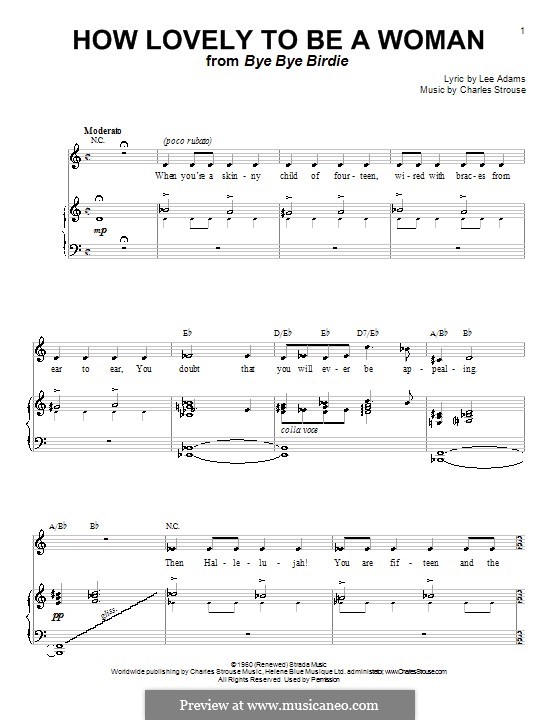 How Lovely To Be a Woman (from Bye Bye Birdie): Для голоса и фортепиано (или гитары) by Charles Strouse