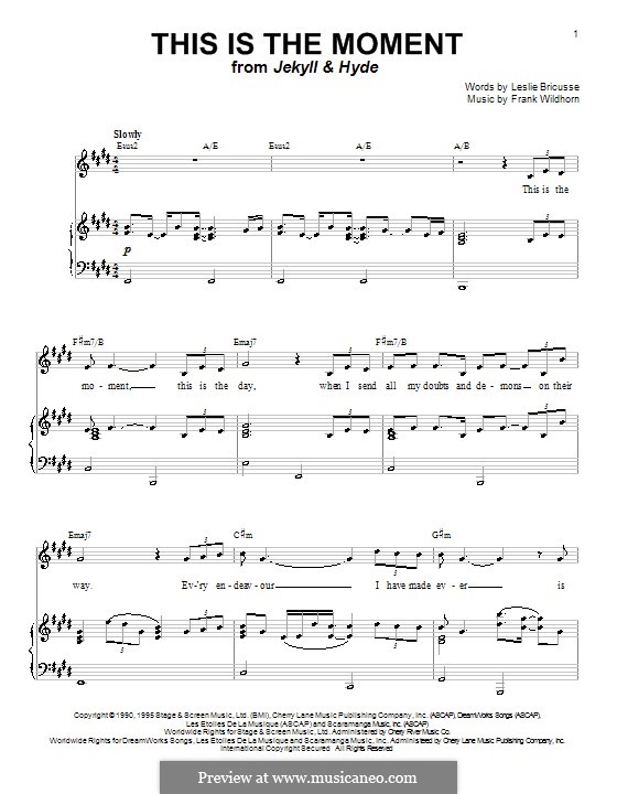 This Is The Moment (from Jekyll And Hyde): Для голоса и фортепиано (или гитары) by Frank Wildhorn