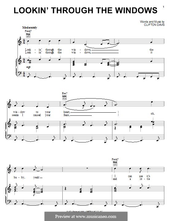 Lookin' Through the Windows (The Jackson 5): Для голоса и фортепиано (или гитары) by Clifton Davis