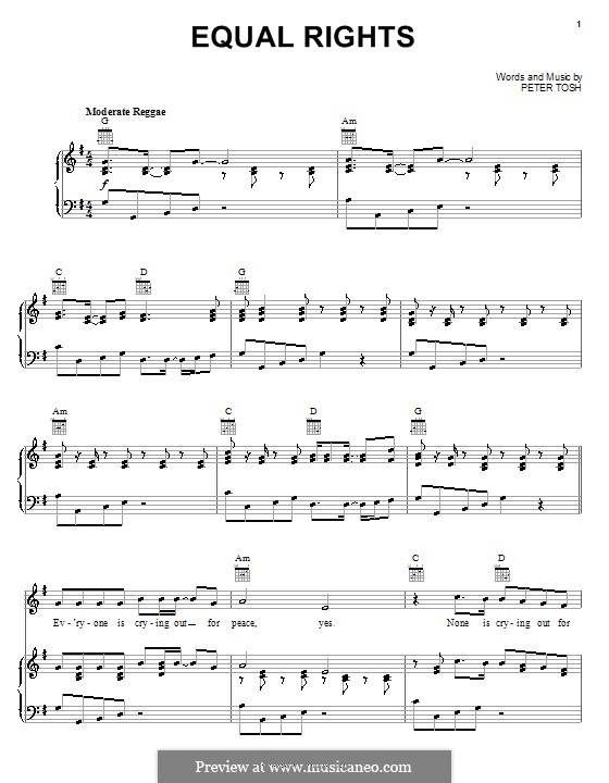 Equal Rights: Для голоса и фортепиано (или гитары) by Peter Tosh