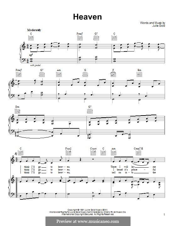 Heaven: Для голоса и фортепиано (или гитары) by Julie Gold