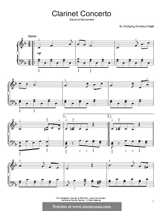 Movement 2: For easy piano (theme) by Вольфганг Амадей Моцарт