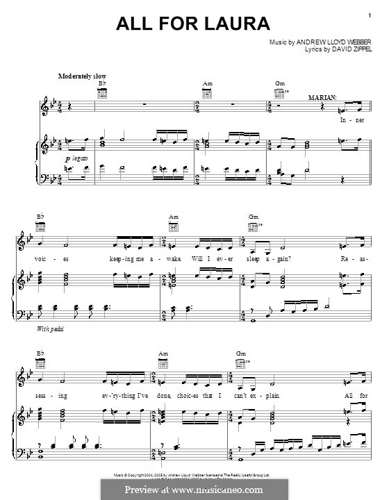 All for Laura: Для голоса и фортепиано (или гитары) by Andrew Lloyd Webber