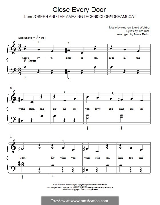 Close Every Door: Для начинающего пианиста by Andrew Lloyd Webber