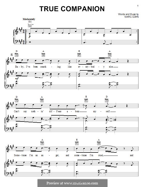 True Companion: Для голоса и фортепиано (или гитары) by Marc Cohn