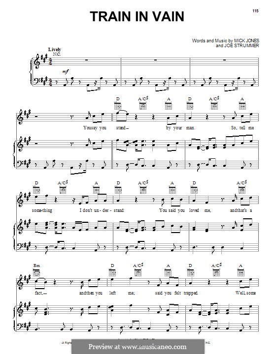 J. Strummer, M. Jones Train in Vain (The Clash) ноты на MusicaNeo