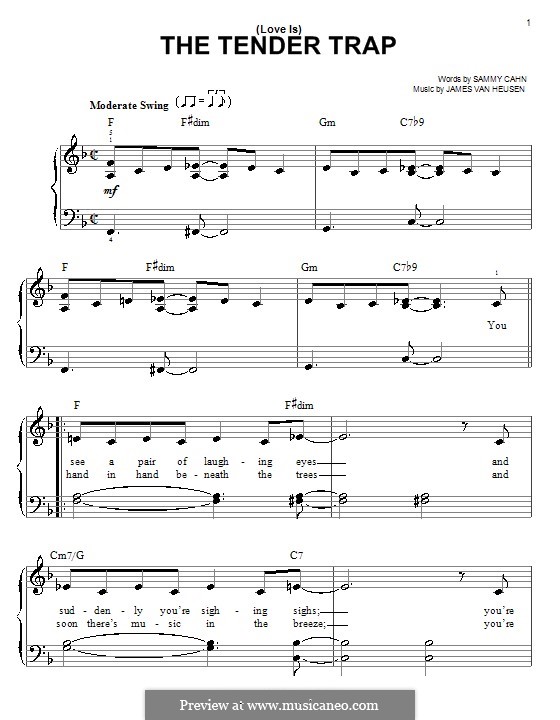 (Love Is) The Tender Trap (Frank Sinatra): Для фортепиано (легкий уровень) by Jimmy Van Heusen