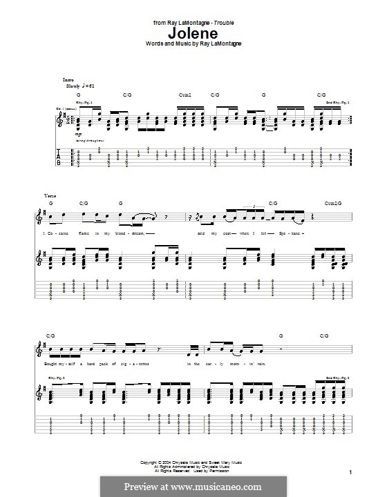 Jolene: Для гитары by Ray LaMontagne
