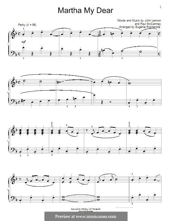 Martha My Dear (The Beatles): Для фортепиано by John Lennon, Paul McCartney