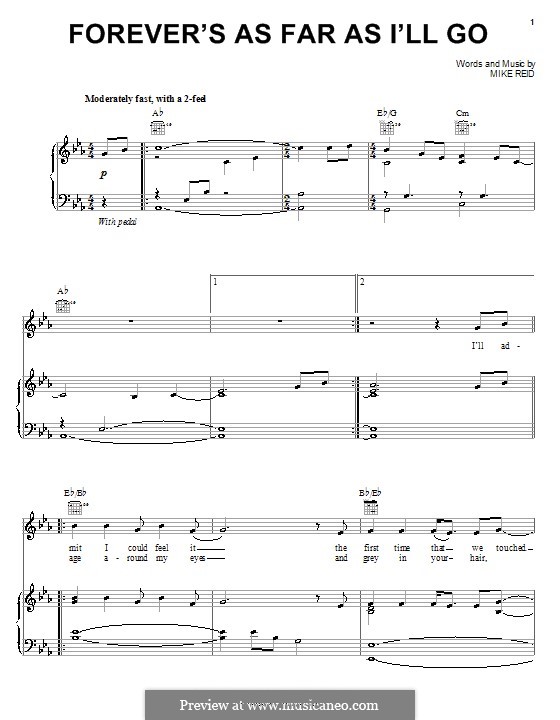 Forever's as Far as I'll Go (Alabama): Для голоса и фортепиано (или гитары) by Mike Reid