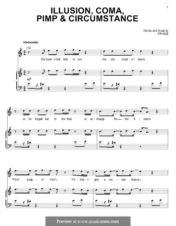 Illusion, Coma, Pimp and Circumstance: Для голоса и фортепиано (или гитары) by Prince