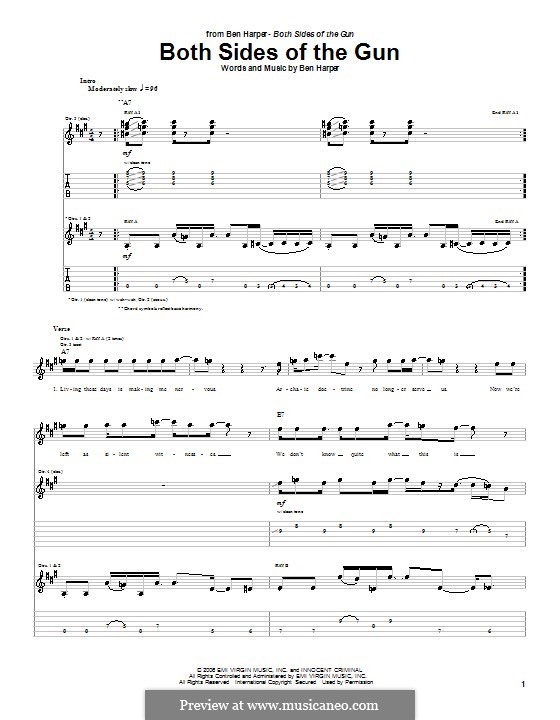 Both Sides of the Gun: Гитарная табулатура by Ben Harper