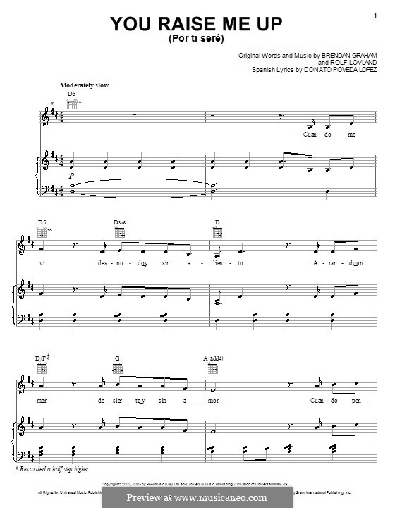 Vocal version: Для голоса и фортепиано или гитары (Il Divo) by Brendan Graham, Rolf Løvland