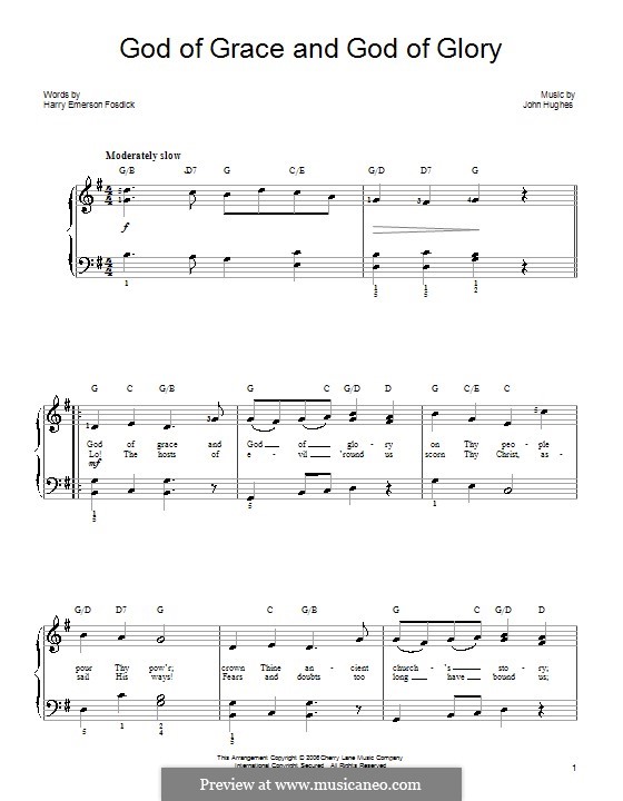 God of Grace and God of Glory: Для начинающего пианиста by John Hughes