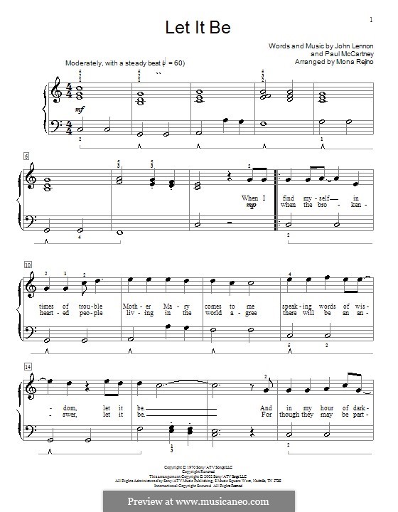 Piano version: С аппликатурой by John Lennon, Paul McCartney