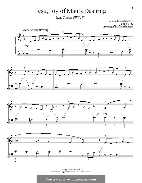 Jesu, Joy of Man's Desiring, for Piano: Для одного исполнителя by Иоганн Себастьян Бах