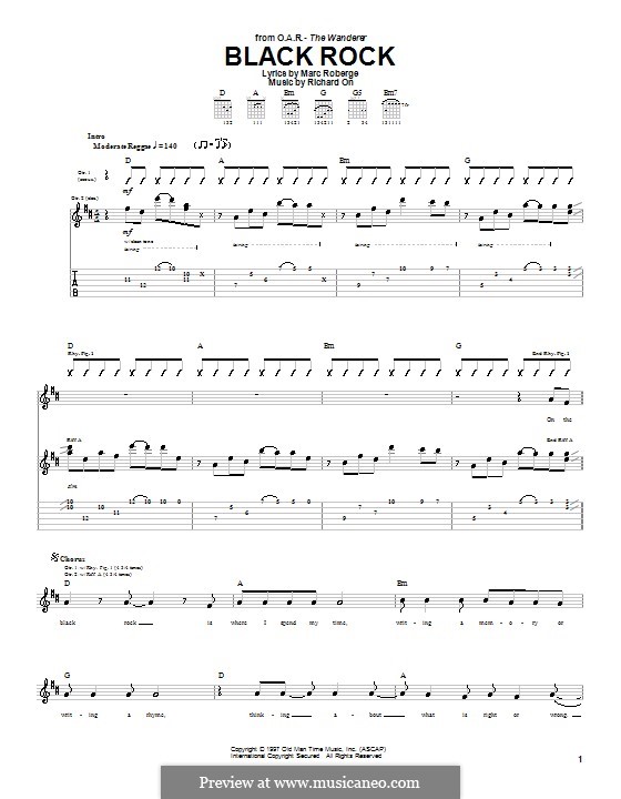 Black Rock (O.A.R.): Для гитары с табулатурой by Marc Roberge, Richard On