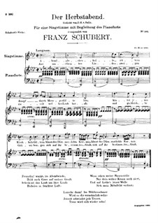 Der Herbstabend (Autumn Evening), D.405: F minor by Франц Шуберт