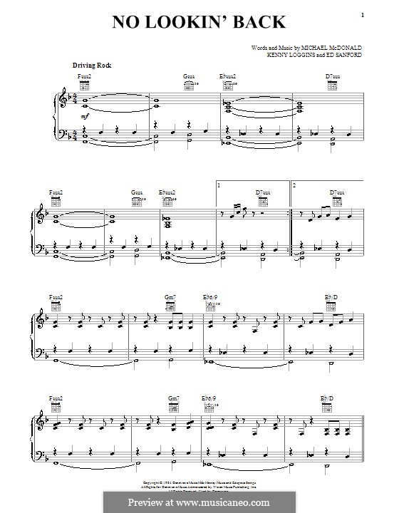 No Lookin' Back: Для голоса и фортепиано (или гитары) by Ed Sanford