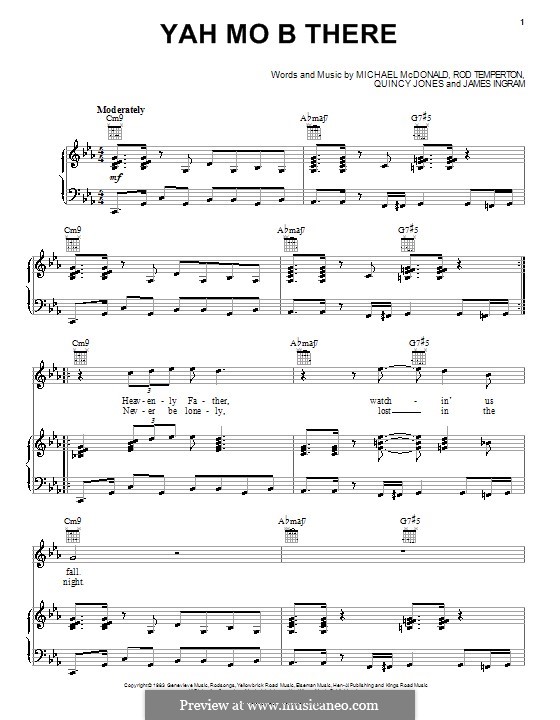 Yah Mo B There: Для голоса и фортепиано (или гитары) by James Ingram, Michael McDonald, Quincy Jones, Rod Temperton