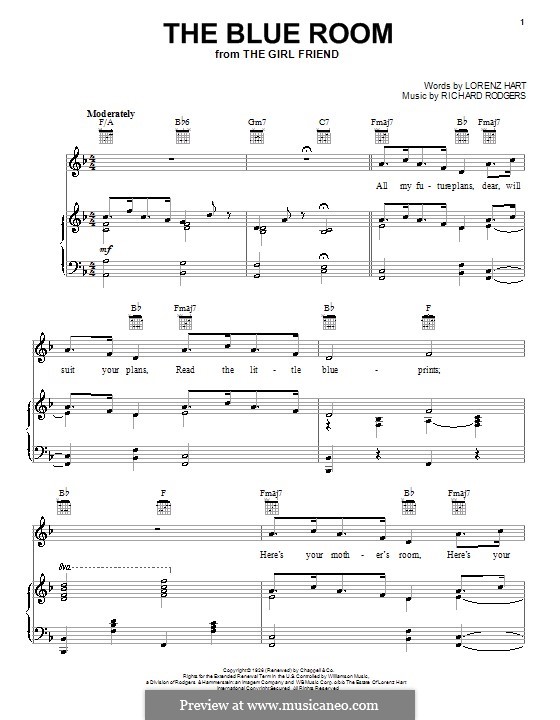 The Blue Room: Для голоса и фортепиано (или гитары) by Richard Rodgers