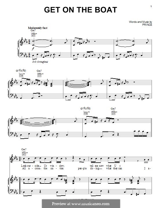Get on the Boat: Для голоса и фортепиано (или гитары) by Prince