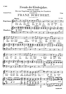 Freude der Kinderjahre (Joy of Childhood), D.455: C Major by Франц Шуберт
