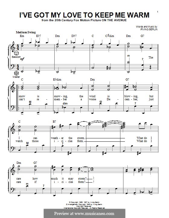 I've Got My Love to Keep Me Warm (Frank Sinatra): Для аккордеона by Ирвинг Берлин