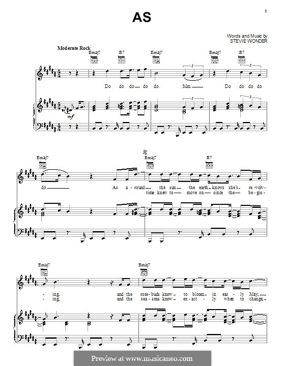 As: Для голоса и фортепиано (или гитары) by Stevie Wonder