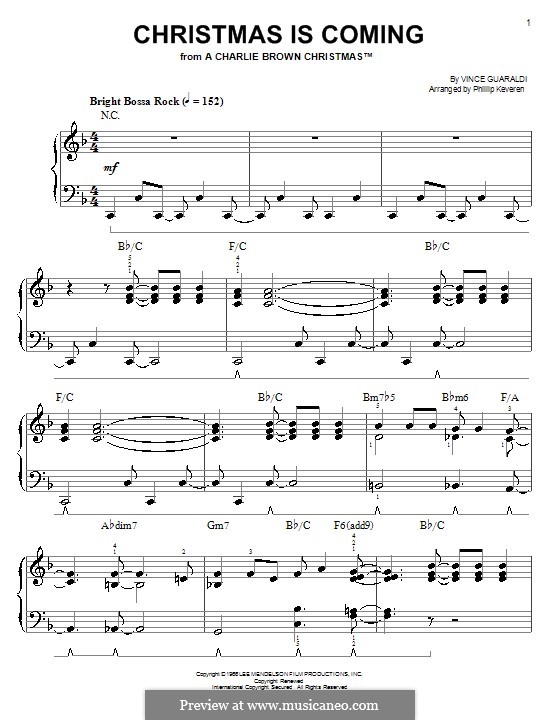V. Guaraldi: Christmas Is Coming ноты на MusicaNeo