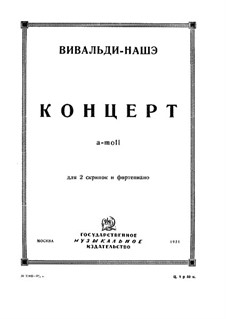 Концерт для двух скрипок и струнных No.8 ля минор , RV 522: Версия для двух скрипок и фортепиано by Антонио Вивальди