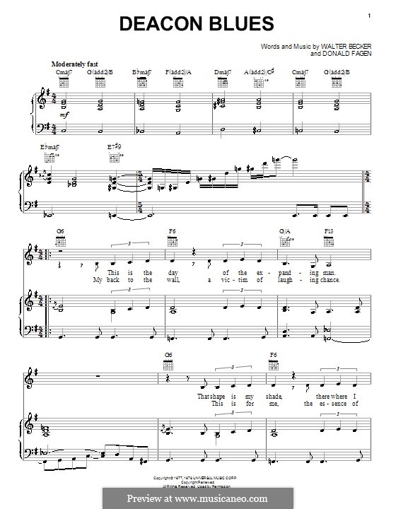 Deacon Blues (Steely Dan): Для голоса и фортепиано (или гитары) by Donald Fagen, Walter Becker