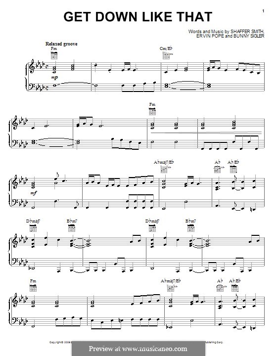 Get Down Like That (Ne-Yo): Для голоса и фортепиано (или гитары) by Bunny Sigler, Ervin Pope, Ne-Yo